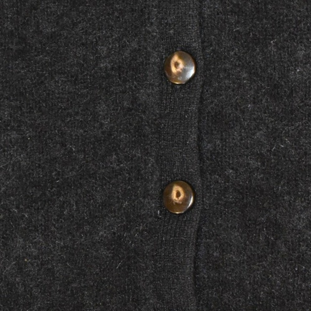 Sezane Black Mohair Long Cardigan Womens Medium V-Neck Fuzzy Knit Wool Blend - Picture 5 of 5